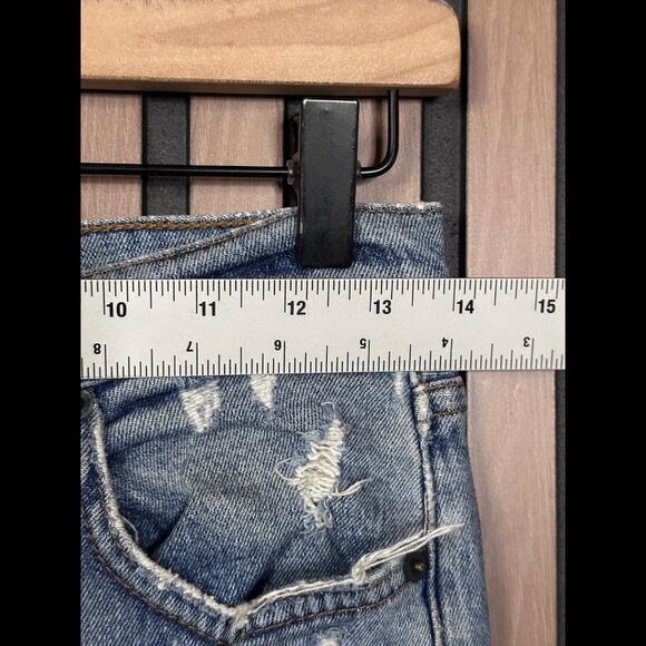 Reformation Jeans 25 Womens Blue Straight Frayed Distressed High Rise Ankle - Picture 3 of 9